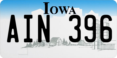 IA license plate AIN396