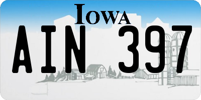 IA license plate AIN397