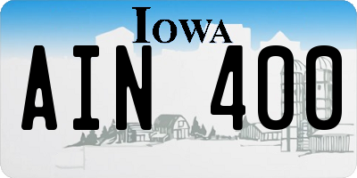 IA license plate AIN400