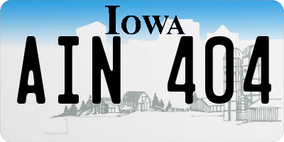 IA license plate AIN404