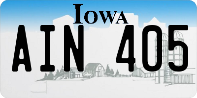 IA license plate AIN405