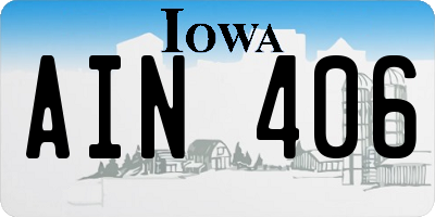 IA license plate AIN406