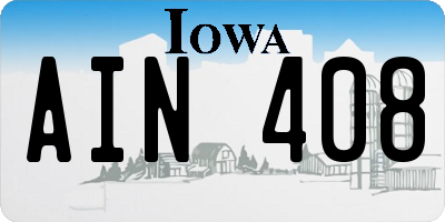 IA license plate AIN408