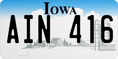 IA license plate AIN416