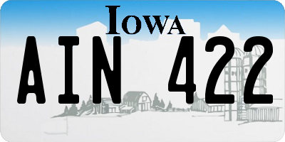 IA license plate AIN422