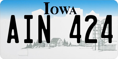 IA license plate AIN424