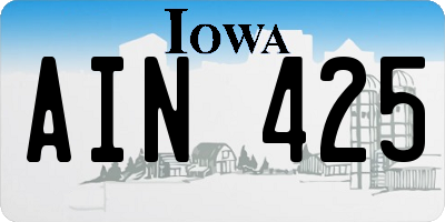 IA license plate AIN425