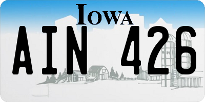 IA license plate AIN426