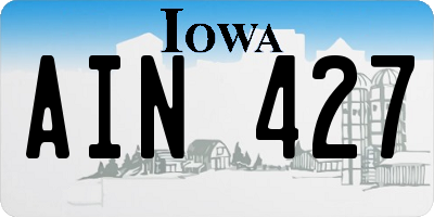 IA license plate AIN427