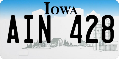 IA license plate AIN428
