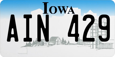 IA license plate AIN429