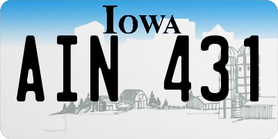 IA license plate AIN431