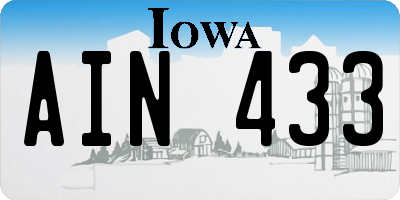 IA license plate AIN433