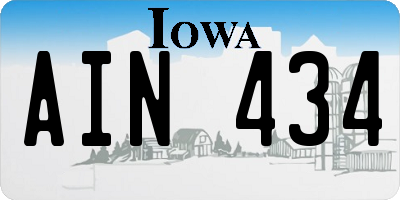 IA license plate AIN434