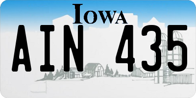 IA license plate AIN435