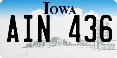 IA license plate AIN436