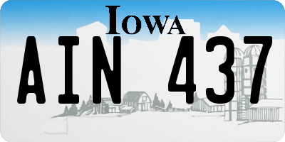 IA license plate AIN437