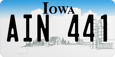 IA license plate AIN441