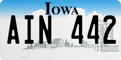 IA license plate AIN442