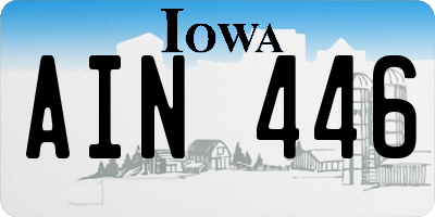 IA license plate AIN446