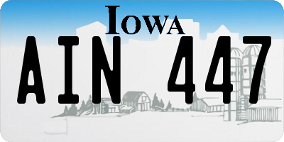 IA license plate AIN447