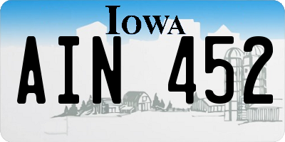 IA license plate AIN452
