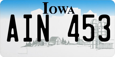 IA license plate AIN453