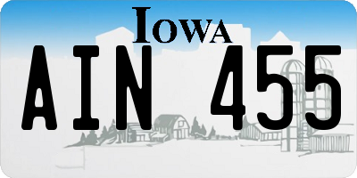 IA license plate AIN455