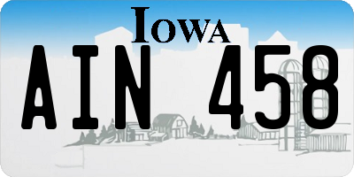 IA license plate AIN458