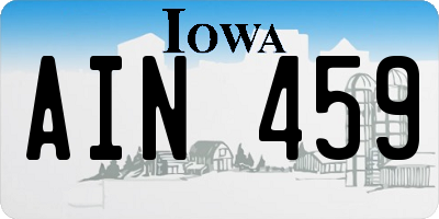 IA license plate AIN459