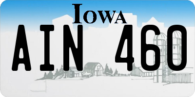 IA license plate AIN460