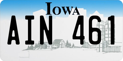 IA license plate AIN461