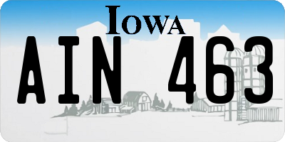 IA license plate AIN463