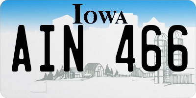 IA license plate AIN466