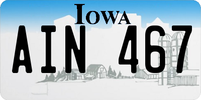 IA license plate AIN467