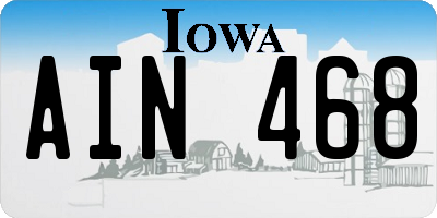 IA license plate AIN468