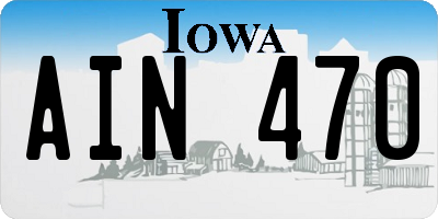 IA license plate AIN470