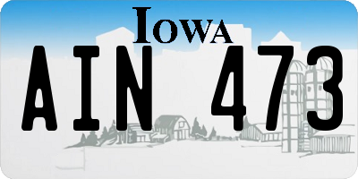 IA license plate AIN473
