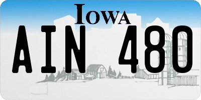 IA license plate AIN480