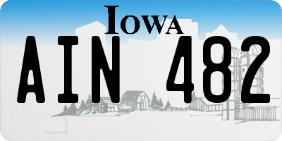IA license plate AIN482