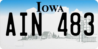 IA license plate AIN483