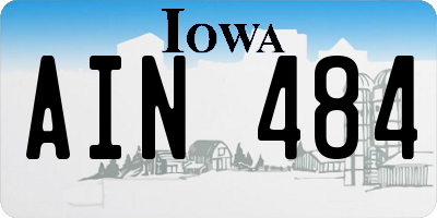 IA license plate AIN484