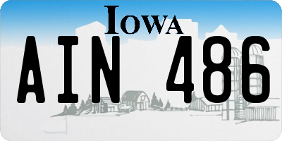 IA license plate AIN486