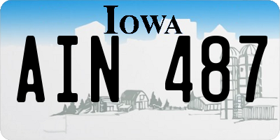 IA license plate AIN487