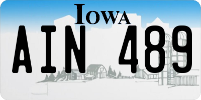 IA license plate AIN489