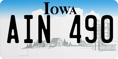 IA license plate AIN490