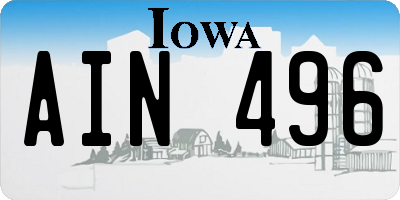 IA license plate AIN496