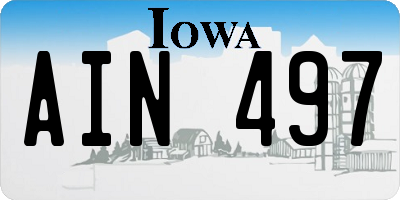 IA license plate AIN497