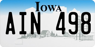 IA license plate AIN498