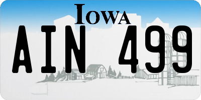 IA license plate AIN499